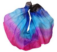MFWHEFJ Velo Di Seta Danza Del Ventre Velo di seta scialle donna sciarpa accessorio costume danza del ventre puro naturale fatto a mano tinto(Color 19-dz,M-250x114cm)