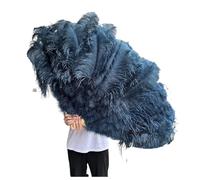 MFWHEFJ Ventagli di Piume 130CM/100CM Ventaglio Bianco Grande con Piume Soffici 13 Ossa Portatile for spettacoli di Danza di Carnevale e Artigianato Fai da Te(26 Blue,Big Fan 1Pair(Two))