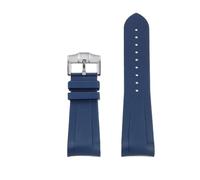 MFXFKOKGAX Cinturino For Orologio In Gomma for Estremità Curva 22, Adatto For Impermeabile For Tudor In Bronzo, Piccolo Fiore Di Rame, Arco Rosso, In Silicone Da Uomo(Blue-silver pin)