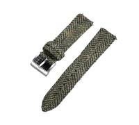 MFXFKOKGAX Cinturino In Pelle Di Nylon Tweed Da 18 Mm, 20, 22, Bracciale Vintage Intrecciato For Uomo E Donna, Ricambio For Orologio A Sgancio Rapido(Green,22mm)
