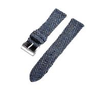 MFXFKOKGAX Cinturino In Pelle Di Nylon Tweed Da 18 Mm, 20, 22, Bracciale Vintage Intrecciato For Uomo E Donna, Ricambio For Orologio A Sgancio Rapido(Blue,18mm)
