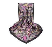 MFXFKOKGAX Sciarpe Di Seta Da Donna, Quadrate In Raso, Foulard Hijab, Semplici Fazzoletti, Scialli, Fasce For Capelli Femminili, Bandana Islamica(Black)