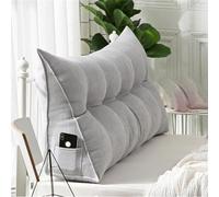 Mfyxde 2026 Pillow Headboard Twin XL, Dorm Wedge Pillow Headboard Twin XL Removable for Cleaning, with Side Pockets (Velvet Light Gray,Crib)