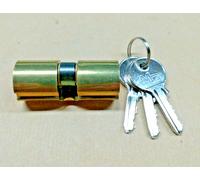 MG cilindro Tondo diam. 22 mm. in ottone lungh. mm. 52 con 3 chiavi art.020520