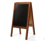 MG Design Cavalletto lavagna in legno 50 × 90 cm - bifacciale scrivibile, richiudibile e lavabile - cartello pubblicitario per ristoranti, negozi ed eventi