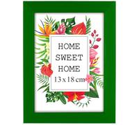 MG Design Cornice 13x18 cm - colore Verde, in legno, con vetro acrilico - da appendere in verticale o in orizzontale, senza sfondo, per foto, poster, puzzle
