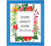 Mg Design Cornice 20x25 cm - colore Blu, in legno, con vetro acrilico - da appendere in verticale o in orizzontale, senza sfondo, per foto, poster, puzzle