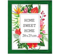 MG Design Cornice 20x25 cm - colore Verde, in legno, con vetro acrilico - da appendere in verticale o in orizzontale, senza sfondo, per foto, poster, puzzle
