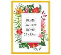 MG Design Cornice 25x35 cm - colore Giallo, in legno, con vetro acrilico - da appendere in verticale o in orizzontale, senza sfondo, per foto, poster, puzzle