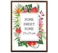 MG Design Cornice 25x35 cm - colore Marrone, in legno, con vetro acrilico - da appendere in verticale o in orizzontale, senza sfondo, per foto, poster, puzzle