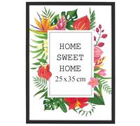 MG Design Cornice 25x35 cm - colore Nero, in legno, con vetro acrilico - da appendere in verticale o in orizzontale, senza sfondo, per foto, poster, puzzle