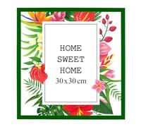 MG Design Cornice 30 x30 cm - colore Verde, in legno, con vetro acrilico - da appendere in verticale o in orizzontale, senza sfondo, per foto, poster, puzzle