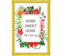 MG Design Cornice 30x45 cm - colore Giallo, in legno, con vetro acrilico - da appendere in verticale o in orizzontale, senza sfondo, per foto, poster, puzzle