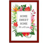 MG Design Cornice 30x45 cm- colore Rosso, in legno, con vetro acrilico - da appendere in verticale o in orizzontale, senza sfondo, per foto, poster, puzzle