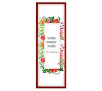 MG Design Cornice 35 x 100 cm - colore Rosso, in legno, con vetro acrilico - da appendere in verticale o in orizzontale, senza sfondo, per foto, poster, puzzle