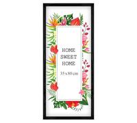 MG Design Cornice 35 x 80 cm - colore Nero, in legno, con vetro acrilico - da appendere in verticale o in orizzontale, senza sfondo, per foto, poster, puzzle