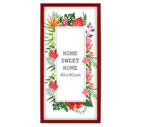 MG Design Cornice 40 x 80 cm - colore Rosso, in legno, con vetro acrilico - da appendere in verticale o in orizzontale, senza sfondo, per foto, poster, puzzle