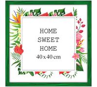 MG Design Cornice 40x40 cm - colore Verde, in legno, con vetro acrilico - da appendere in verticale o in orizzontale, senza sfondo, per foto, poster, puzzle