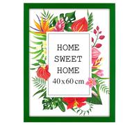 MG Design Cornice 40x60 cm - colore Verde, in legno, con vetro acrilico - da appendere in verticale o in orizzontale, senza sfondo, per foto, poster, puzzle