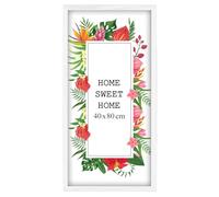 MG Design Cornice 40x80 cm - colore Bianco, in legno, con vetro acrilico - da appendere in verticale o in orizzontale, senza sfondo, per foto, poster, puzzle