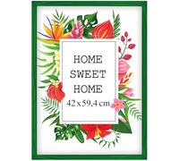 MG Design Cornice 42x59,4 cm - colore Verde, in legno, con vetro acrilico - da appendere in verticale o in orizzontale, senza sfondo, per foto, poster, puzzle