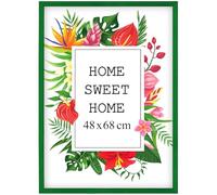 MG Design Cornice 48x68,3 cm - colore Verde, in legno, con vetro acrilico - da appendere in verticale o in orizzontale, senza sfondo, per foto, poster, puzzle