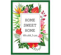 MG Design Cornice 48x68 cm - colore Verde, in legno, con vetro acrilico - da appendere in verticale o in orizzontale, senza sfondo, per foto, poster, puzzle