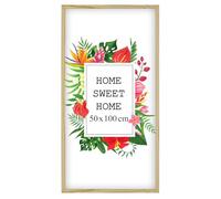 MG Design Cornice 50 x 100 cm - colore Naturale, in legno, con vetro acrilico - da appendere in verticale o in orizzontale, senza sfondo, per foto, poster, puzzle