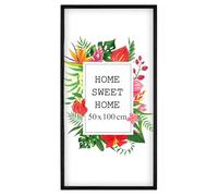 MG Design Cornice 50 x 100 cm - colore Nero, in legno, con vetro acrilico - da appendere in verticale o in orizzontale, senza sfondo, per foto, poster, puzzle