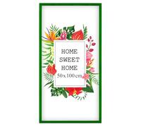 MG Design Cornice 50 x 100 cm - colore Verde, in legno, con vetro acrilico - da appendere in verticale o in orizzontale, senza sfondo, per foto, poster, puzzle