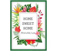 MG Design Cornice 59,4x48,1 cm - colore Verde, in legno, con vetro acrilico - da appendere in verticale o in orizzontale, senza sfondo, per foto, poster, puzzle