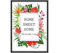 MG Design Cornice 59,4x84,1 cm - colore Nero, in legno, con vetro acrilico - da appendere in verticale o in orizzontale, senza sfondo, per foto, poster, puzzle