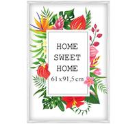 MG Design Cornice 61x91,5 cm - colore Bianco, in legno, con vetro acrilico - da appendere in verticale o in orizzontale, senza sfondo, per foto, poster, puzzle