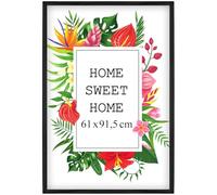 MG Design Cornice 61x91,5 cm - colore Nero, in legno, con vetro acrilico - da appendere in verticale o in orizzontale, senza sfondo, per foto, poster, puzzle