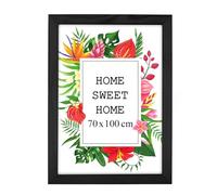 MG Design Cornice 70x100 cm - colore Nero, in legno, con vetro acrilico - da appendere in verticale o in orizzontale, senza sfondo, per foto, poster, puzzle