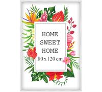 MG Design Cornice 80x120 cm - colore Bianco, in legno, con vetro acrilico - da appendere in verticale o in orizzontale, senza sfondo, per foto, poster, puzzle