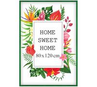 MG Design Cornice 80x120 cm - colore Verde, in legno, con vetro acrilico - da appendere in verticale o in orizzontale, senza sfondo, per foto, poster, puzzle