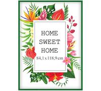 MG Design Cornice 84,1x118,9 cm - colore Verde, in legno, con vetro acrilico - da appendere in verticale o in orizzontale, senza sfondo, per foto, poster, puzzle