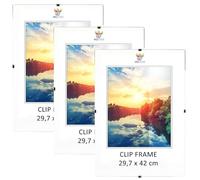 MG Design Cornice a Giorno Set 5 pezzi in A3 29,7 x 42 cm - Cornici senza cornice con acrilico e pannello posteriore in HDF per foto, poster e puzzle, verticale & orizzontale