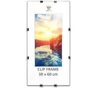 MG Design Cornice con clip, 30 x 60 cm, in vetro acrilico infrangibile, facile da appendere, per poster, foto e certificati