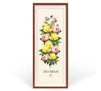 MG Design Cornice poster 35 x 100 cm - Cornice in legno a profilo alto Marrone con vetro acrilico infrangibile, con passepartout, verticale e orizzontale, con fissaggio a parete rinforzato