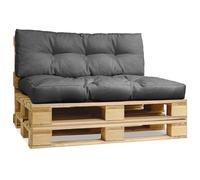 MG Design Cuscini da esterno per arredo giardino in bancali legno 40x120 cm, 80x120 cm grigio - in tessuto spesso per mobili da esterno - set di 2 cuscini per pallet