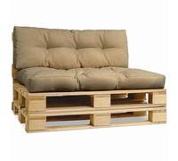 MG Design Cuscini da esterno per arredo giardino in bancali legno 40x120 cm, 80x120 cm marrone chiaro - in tessuto spesso per mobili da esterno - set di 2 cuscini per pallet