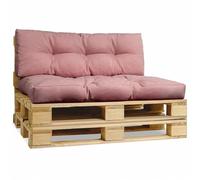 MG Design Cuscini da esterno per arredo giardino in bancali legno 40x120 cm, 80x120 cm rosa chiaro - in tessuto spesso per mobili da esterno - set di 2 cuscini per pallet
