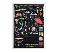 MG Design Lavagna per gesso da parete 70 x 100 cm - Lavagna nera robusta con cornice in legno Bianco, superficie facile da pulire per casa bar e scuole