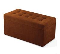 MG Design Pouf contenitore imbottito 45 x 90 cm Marrone - capacità ca.100L, fino a 300 kg, superficie strutturata e morbida, già montato e facile da pulire