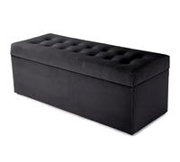 MG Design Pouf imbottito, 45 x 120 cm, grigio seduta soffice, apribile con spazio di archiviazione (143 l), capacità di carico 100 kg, grigio scuro