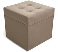 MG Design Pouf imbottito, 45 x 45 cm, morbido, apribile con spazio di archiviazione (50 l), capacità di carico 100 kg, tessuto facile da pulire, pouf per soggiorno, camera da letto, corridoio