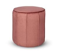 MG Design Pouf rotondo imbottito 42 x 45,5 cm in Rosa con cuciture decorative - Seduta compatta per salotto o camera da letto