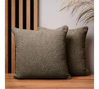 MG Design Set da 2 federe decorative 40 x 40 cm Marrone - con cerniera, morbide al tatto effetto ciniglia, facili da pulire